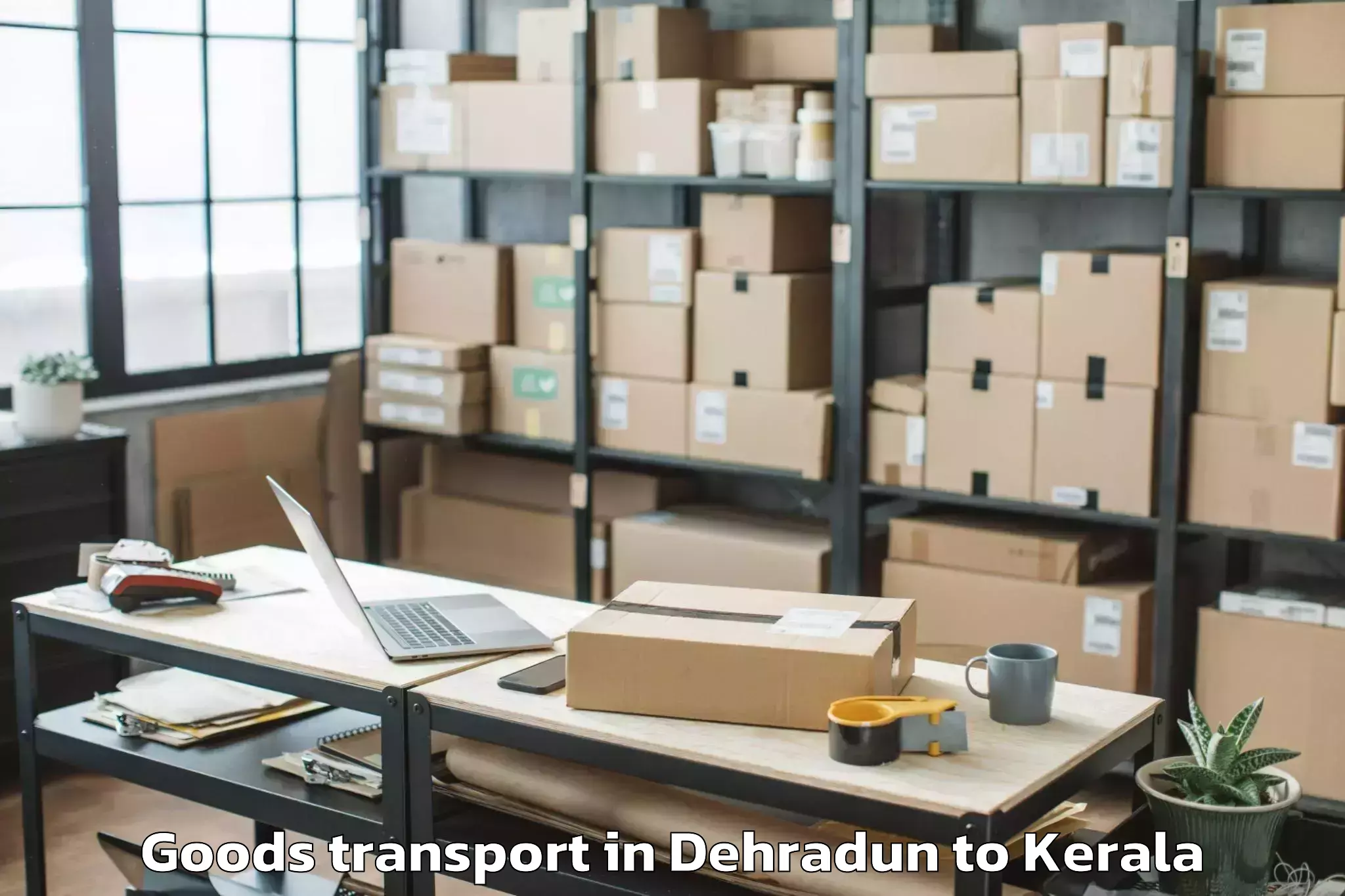 Trusted Dehradun to Angamali Goods Transport